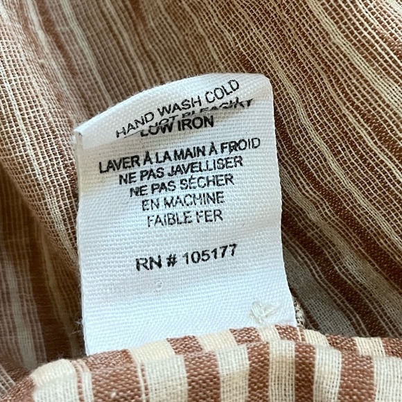 ULLA JOHNSON | Fiora Striped Cotton-Voile Midi Waist Tie Dress in Fawn | Size 2 - Picture 15 of 15